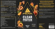 PEAK Clear Protein Dose, Rückansicht mit Inhaltsstoff- und Allergenliste