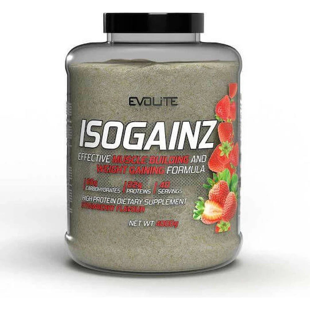 Evolite Nutrion Isogainz 4000 g Erdbeer, Proteinpulver in Kunststoffflasche