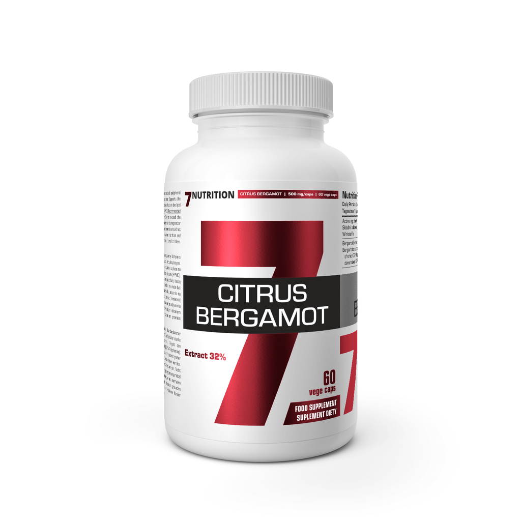 Nahrungsergänzungskapseln Citrus Bergamotte Dose, weiße Kappe und rotes Frontlabel