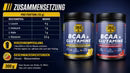 BCAA-Pulverdose mit Nährwert- und Inhaltsangaben, Zitronengeschmack, 300 g