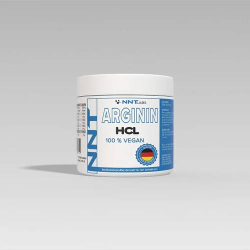 Arginin HCl Nahrungsergänzung, Dose mit NNTLABS-Aufdruck, 100% vegan