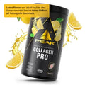 PEAK Collagen Pro 540 g Lemon-Dose mit Zitronenmotiven, schwarzer Behälter