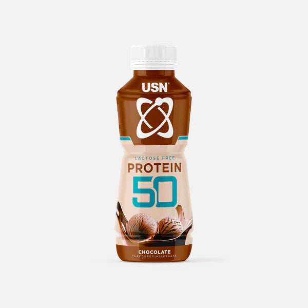 Protein-Drink in brauner Flasche, USN TRUST 50, Schokolade, lactosefrei