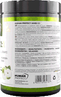 AAKG 2:1 400g jar back label with ingredients and serving info, green apple flavor