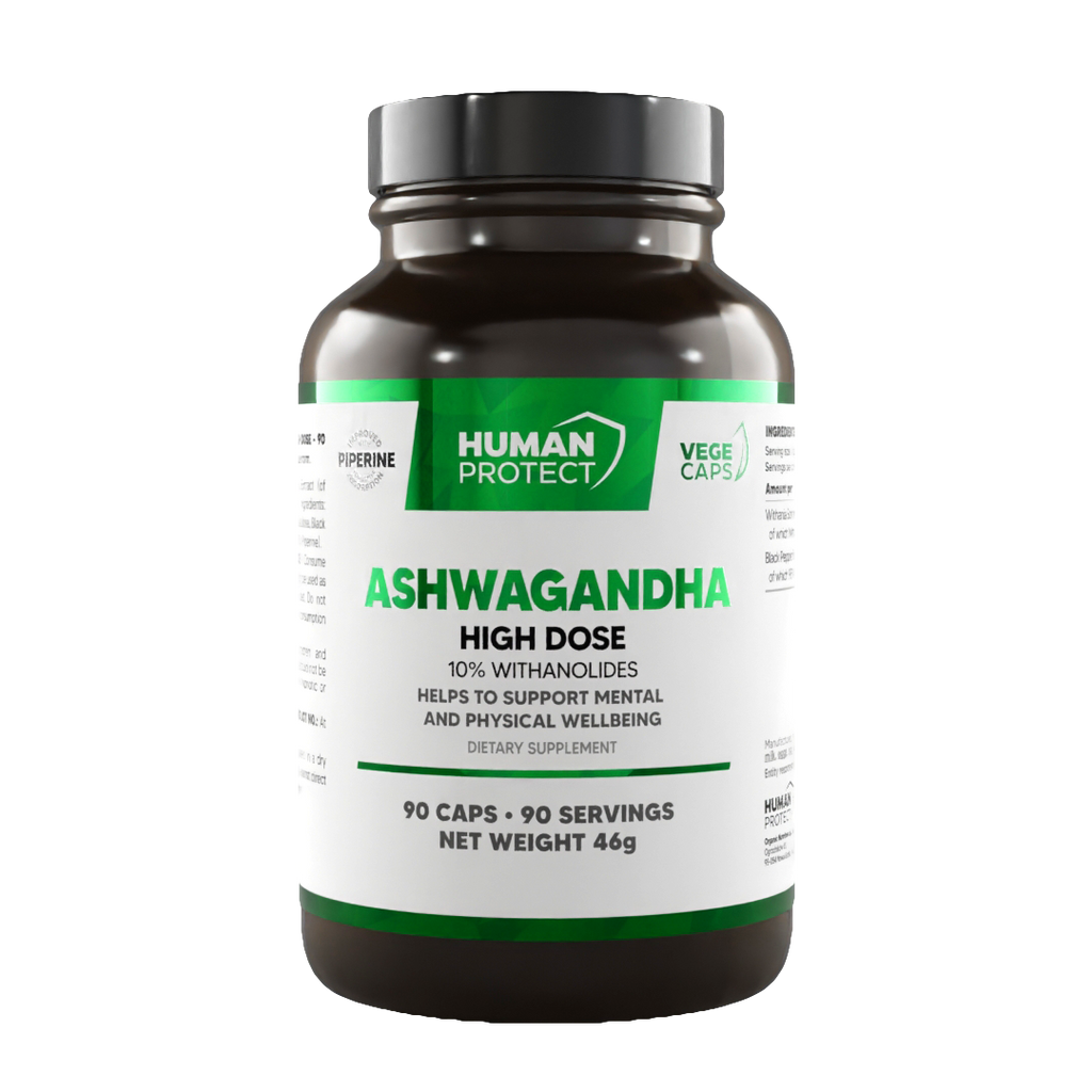 Ashwagandha High Dose 10% Withanolides Vorderseite, 90 Kapseln