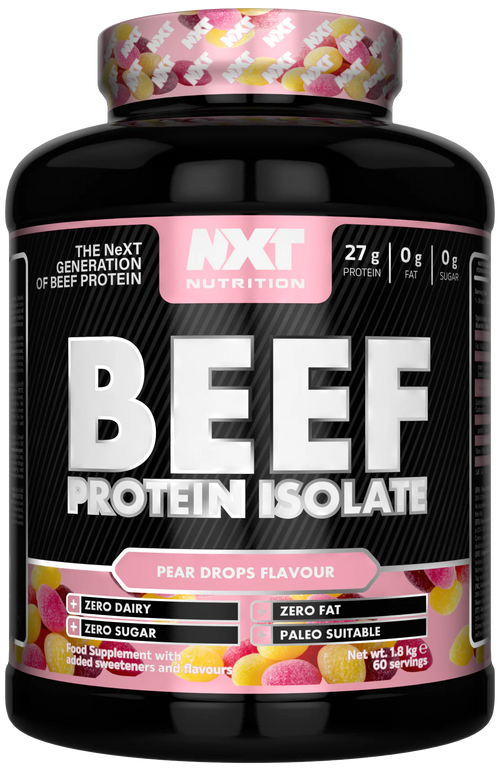 Rindprotein-Isolat (1,8 kg) Dose mit Geschmack Birnen-Tropfen, NXT Nutrition