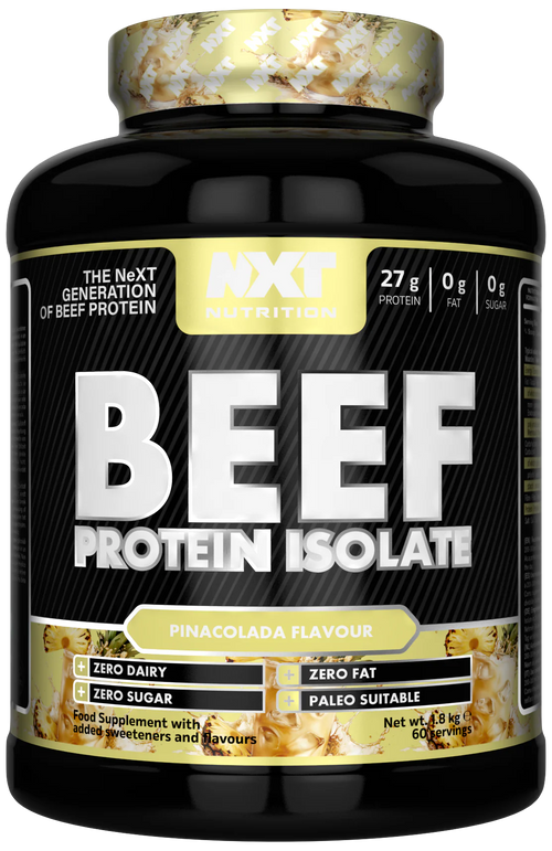 Beef-Protein-Isolat Nahrungsergänzung, Pina Colada, schwarze Dose