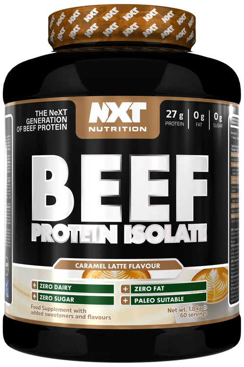 Rindprotein-Isolat im Dosenbehälter, Caramel Latte Geschmack, 1,8 kg