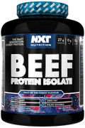 Beef-Protein-Isolat, schwarze Dose mit blauem Aufdruck und Fruit-of-the-Forest-Geschmack, 1,8 kg