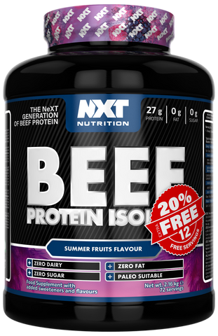 Rind-Protein-Isolat-Dose „NXT Nutrition“ mit „Summer Fruits“-Geschmack
