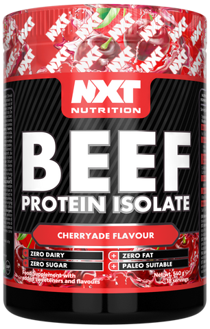 NXT Nutrition Beef Protein Isolate 540g tub, Cherryade flavor