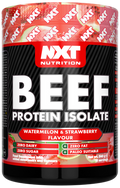 NXT Beef Protein Isolate 540g – Watermelon & Strawberry flavor tub label