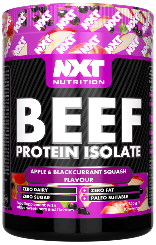 Rind-Protein-Isolat 540 g, Apfel & schwarze Johannisbeere im Becher