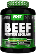 NXT Nutrition Beef Protein Isolate 1.8kg Kiwi & Lime tub, green/black label