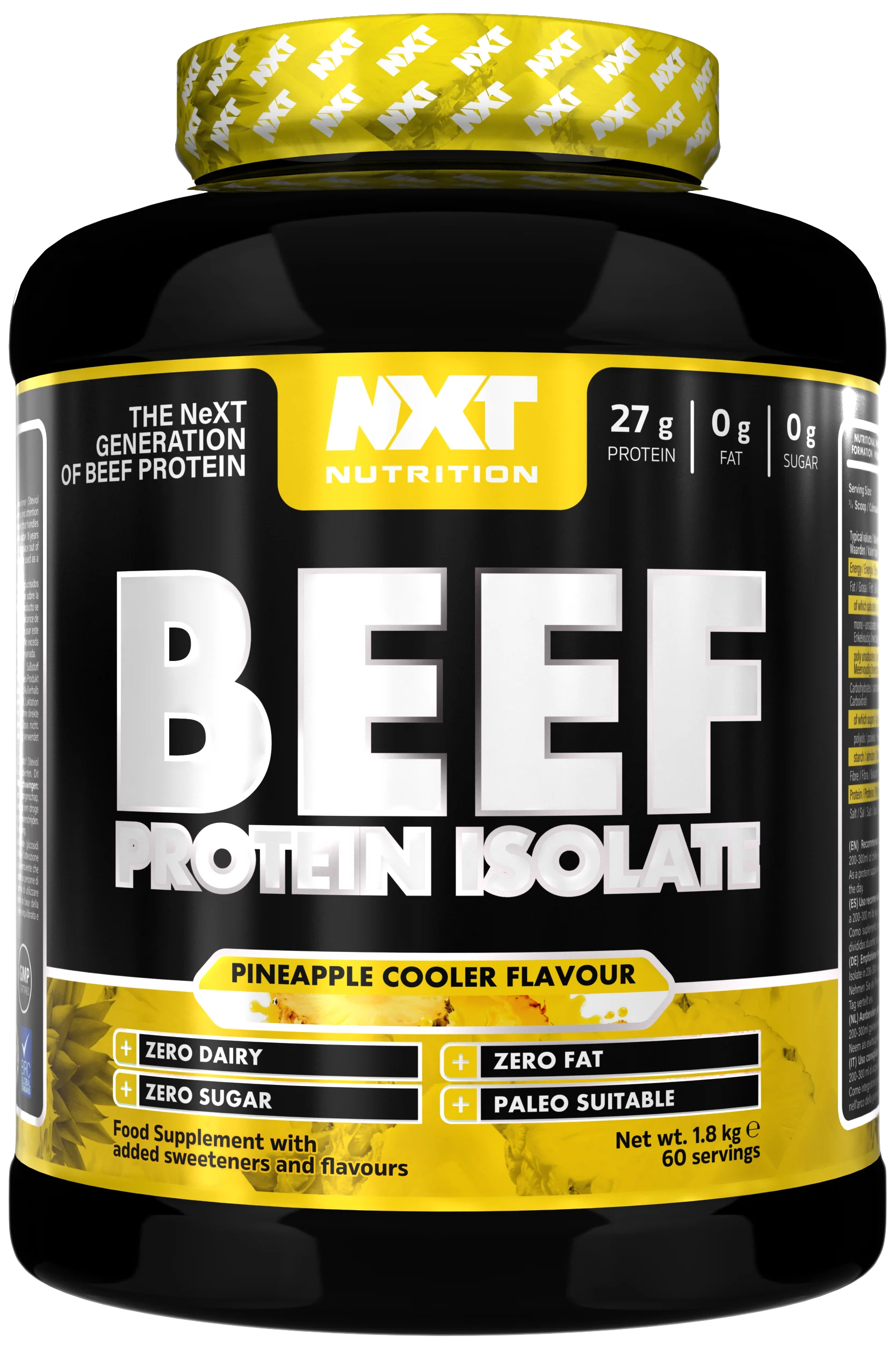 Dose mit Beef Protein Isolate, Ananas-Cooler Geschmack, 1,8 kg