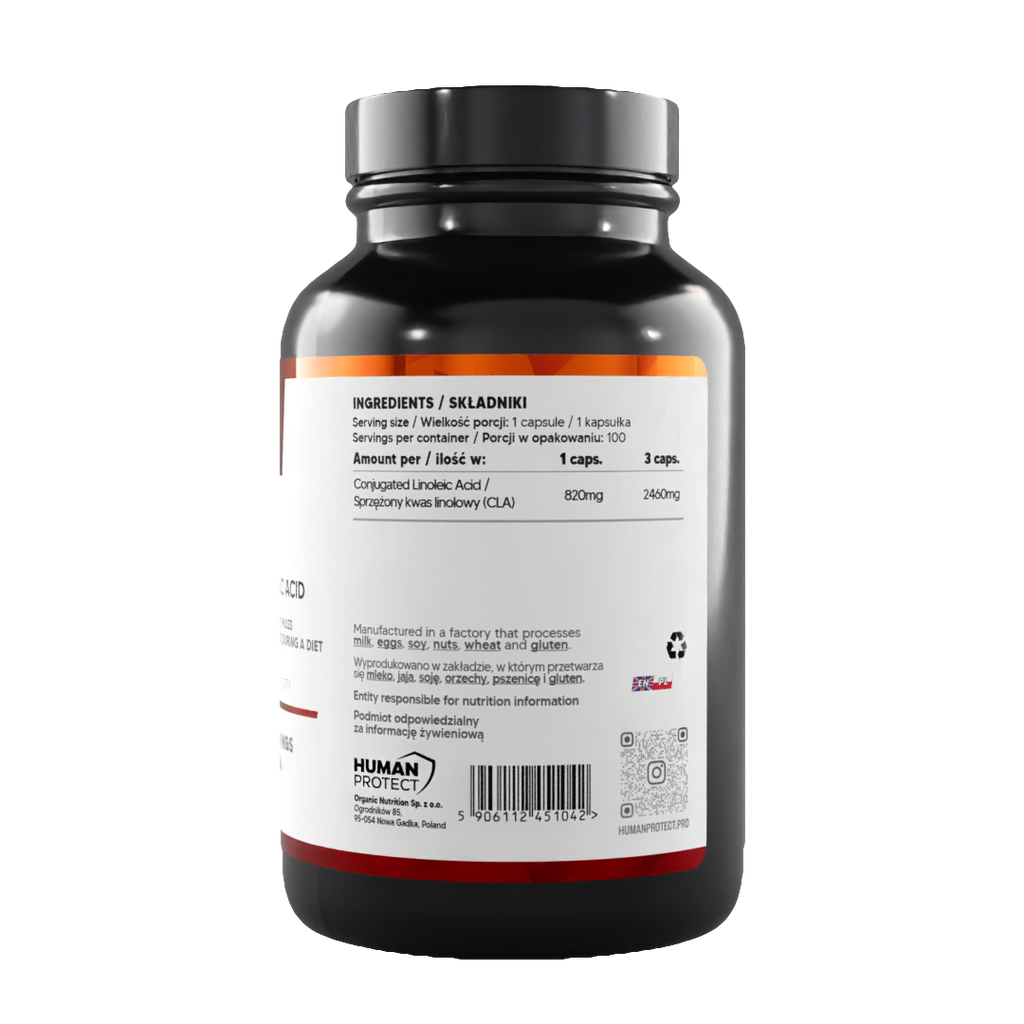 CLA Zutatenetikett: 1 Kapsel enthält 820 mg CLA (100 Kapseln)