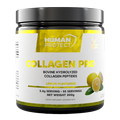 Human Protect Collagen Pro Lemon 300g jar label: bovine hydrolyzed collagen peptides, lemon flavour, 55 servings