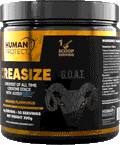 CreaSize 300g orange-flavoured supplement tub, front label