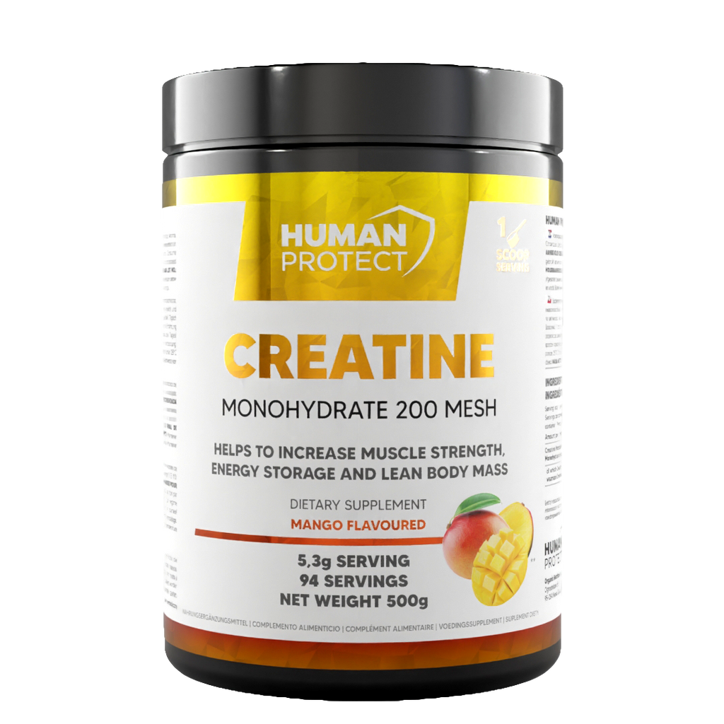 Creatine Monohydrat 200 Mesh, Mangogeschmack, Dose 500 g, 94 Portionen