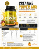 Creatine Power Mix-Dose, Rückseite mit Nährwert- und Zutatenangaben, 1 kg