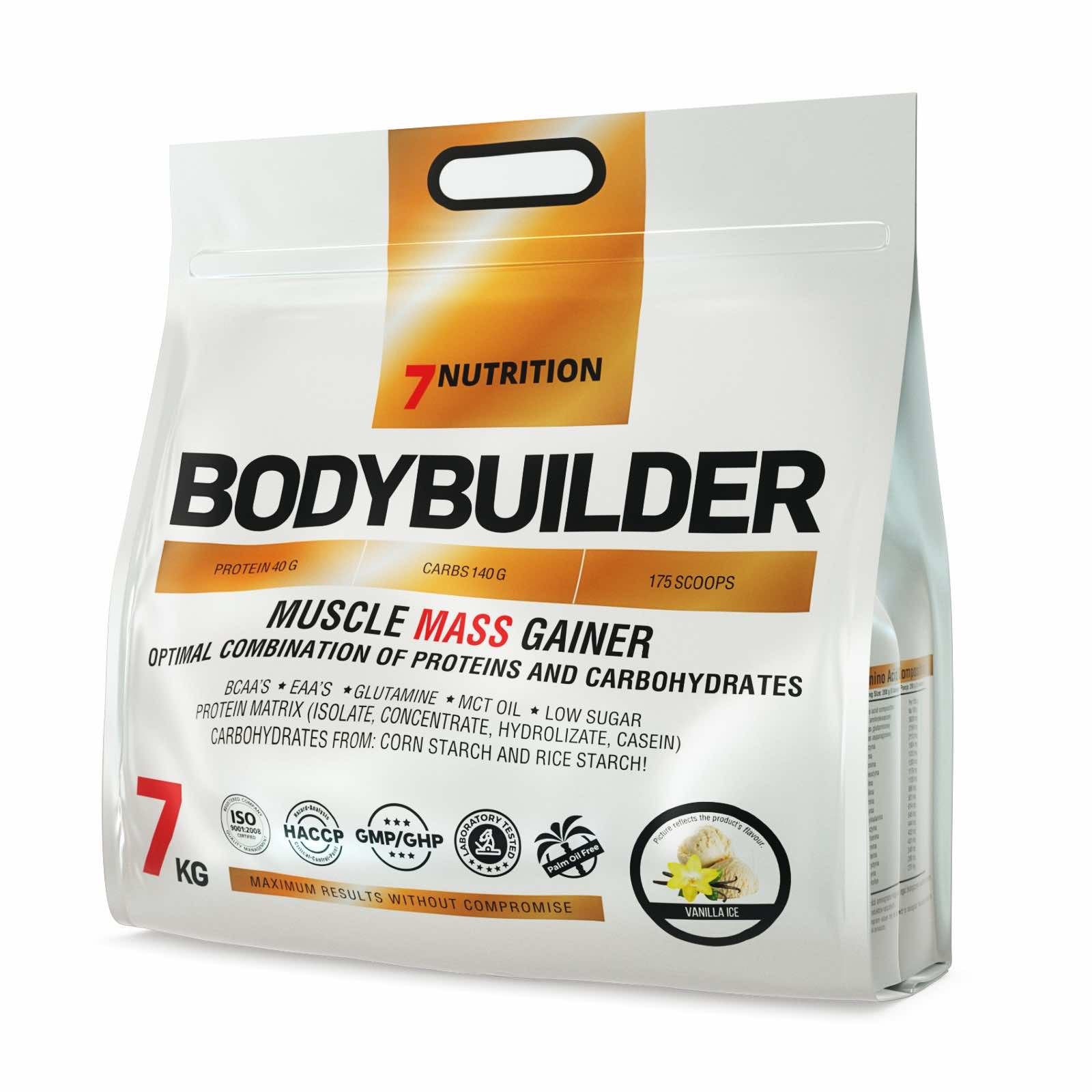 7Nutrition Bodybuilder 7000g Vanilla Ice protein powder bag, 175 scoops