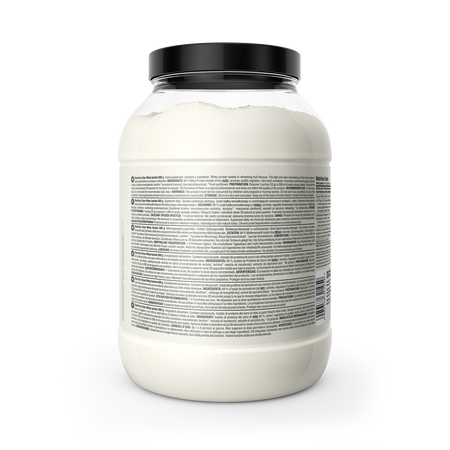 Clear Whey Isolate 900 g back label with barcode and ingredient information.