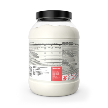 Clear Whey Isolate 900 g tub, nutrition table shown on back label