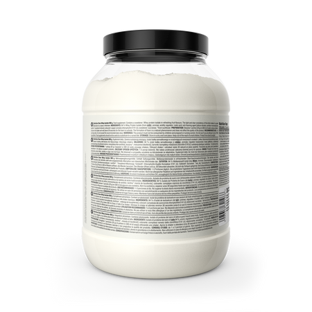 Clear Whey Isolate 900g bottle, back label with ingredients and directions