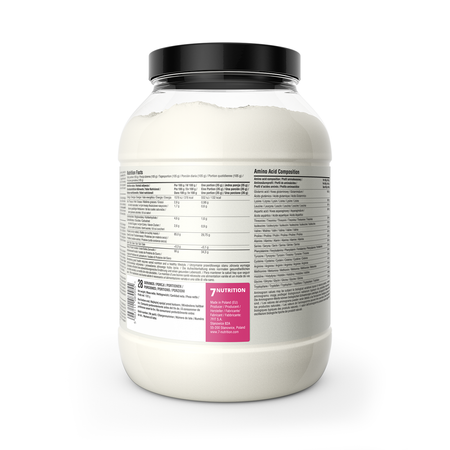 Whey Isolate 90 Raspberry 1000g jar, ingredient and supplement label