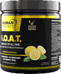 G.O.A.T. 390 g Lemon Pre-Workout Dose mit Gelb-Schwarz Limonen-Design