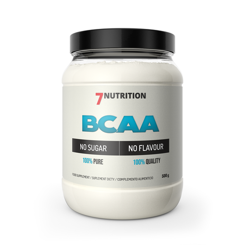 7Nutrition BCAA ohne Geschmack in 500-g Dose mit schwarzem Deckel