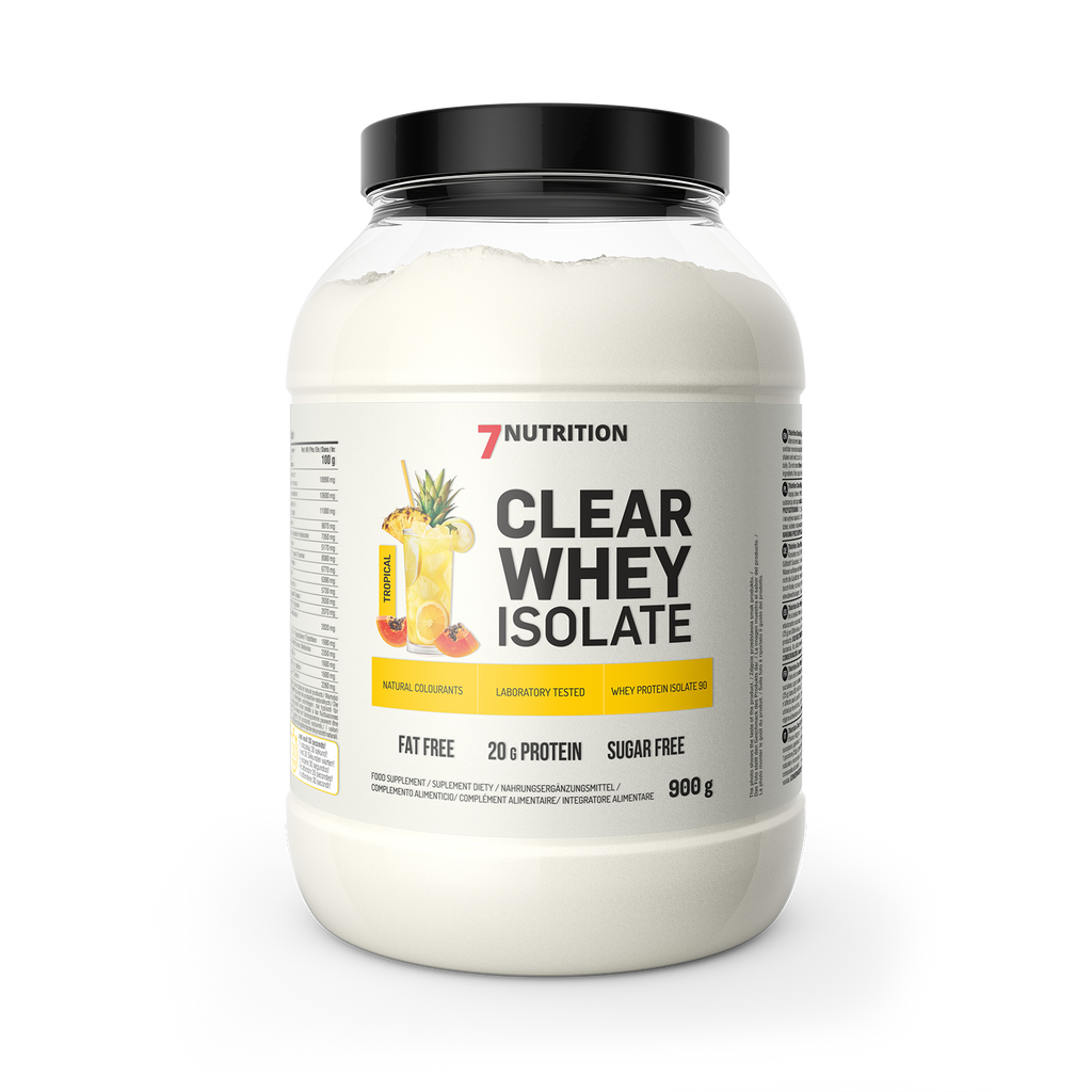 7NUTRITION CLEAR WHEY ISOLATE 900 g Tropical Fruits tub front label
