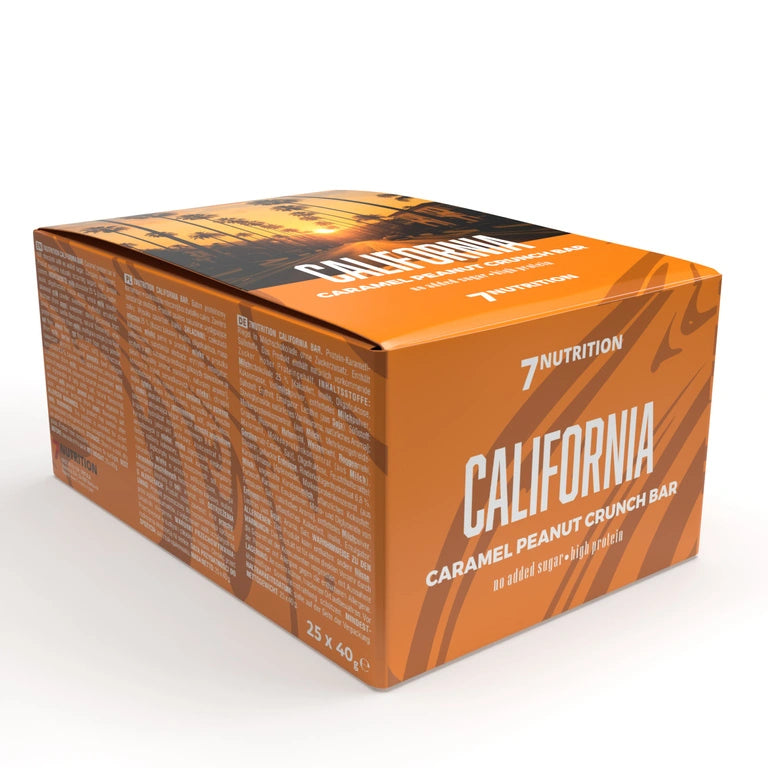 Energieriegel-Karton California, Karamell-Peanut-Crunch Bar, 7 Nutrition