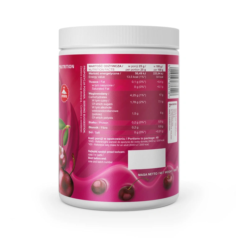 Marmeladenglas mit Rückseitenetikett und Nährwerttabelle