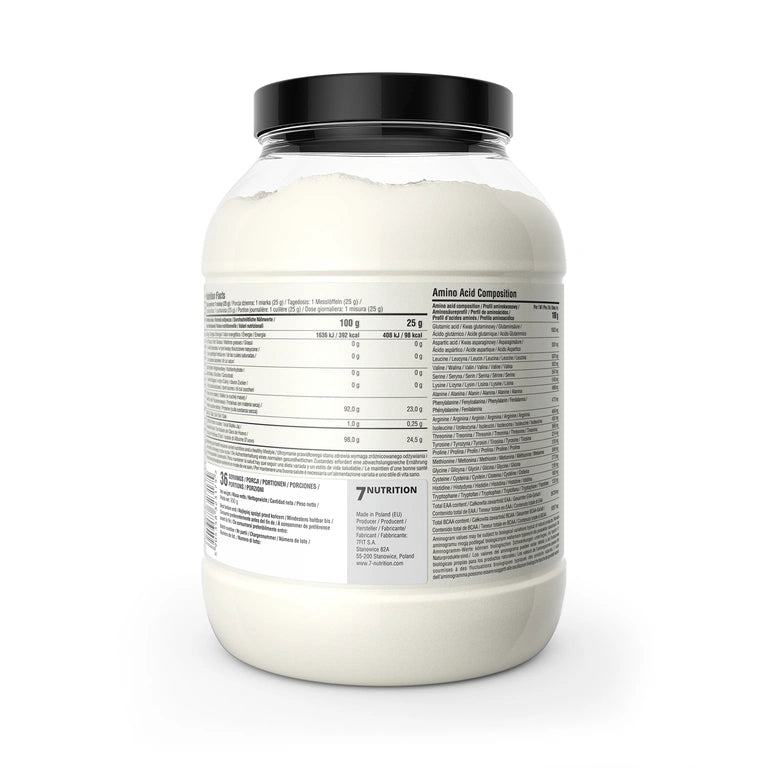 Ei-Protein-Isolat, Rückseite mit Nährwert-/Zutatenangaben auf Dose