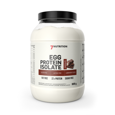 Proteína de huevo aislada 7Nutrition Crema Catalana, bote blanco con tapa negra