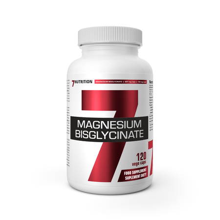 Magnesium-Bisglycinat Kapsel-Dose mit rotem Aufdruck und Deckel