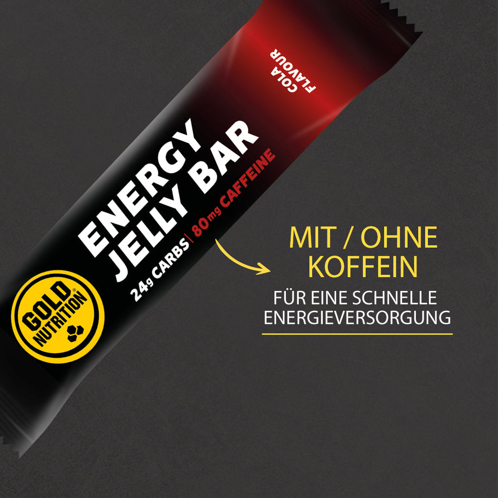 Energy Jelly Bar Energieriegel mit Hinweis „mit/ohne Koffein“