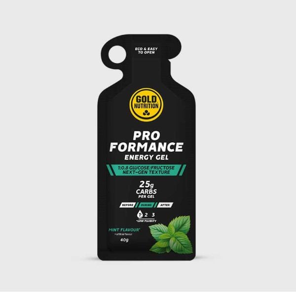 Proformance Energiegel Minze, 40 g, schwarzer Standbeutel mit ECO-Öffnung
