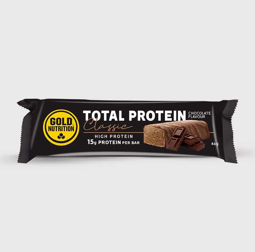 Schokoladen-Proteinriegel, schwarzer Gold-Nutrition-Wrapper, Total Protein, 46 g