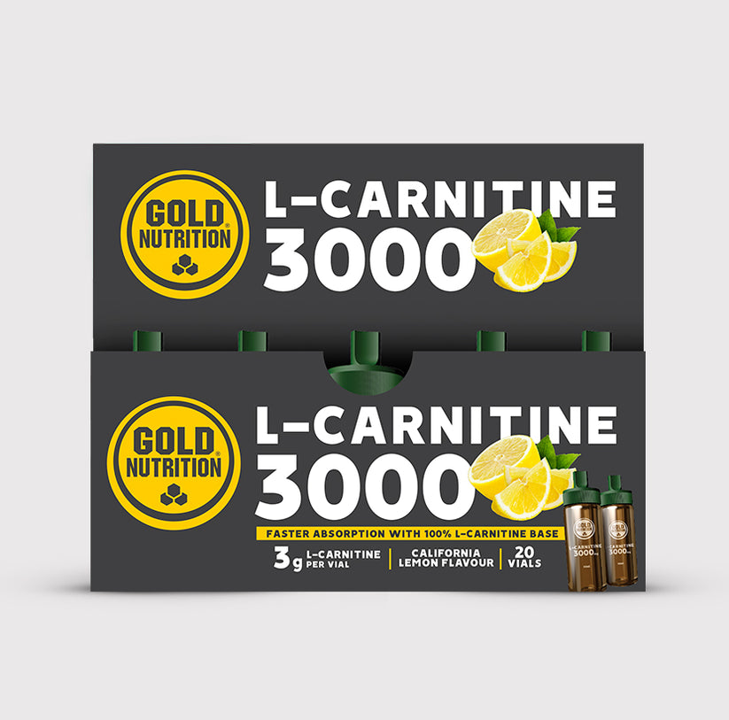 L-Carnitin 3000 mg Zitrone: 20 Trinkampullen, Karton mit Vial-Abbildung