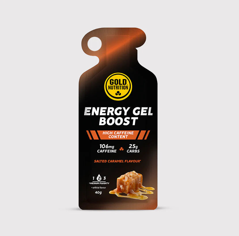 Energie-Gel Boost Beutel mit Salzkaramell, 40 g; 106 mg Koffein, 25 g Kohlenhydrate
