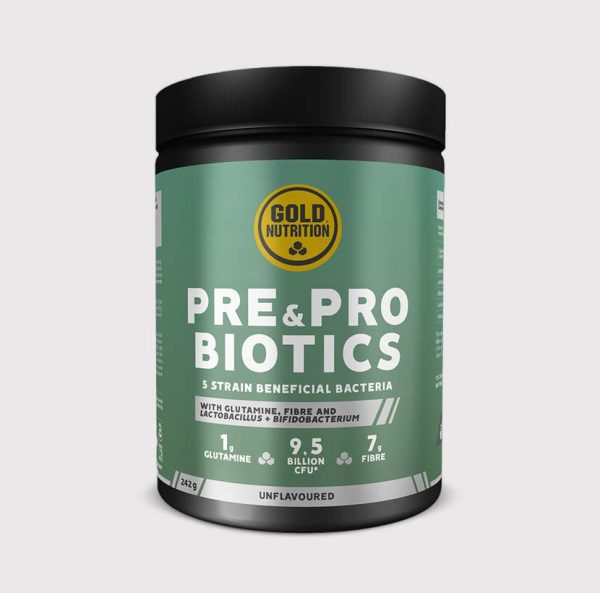 Pre-&-Pro Biotics Nahrungsergänzung, grüne Dose mit schwarzem Deckel, 242 g