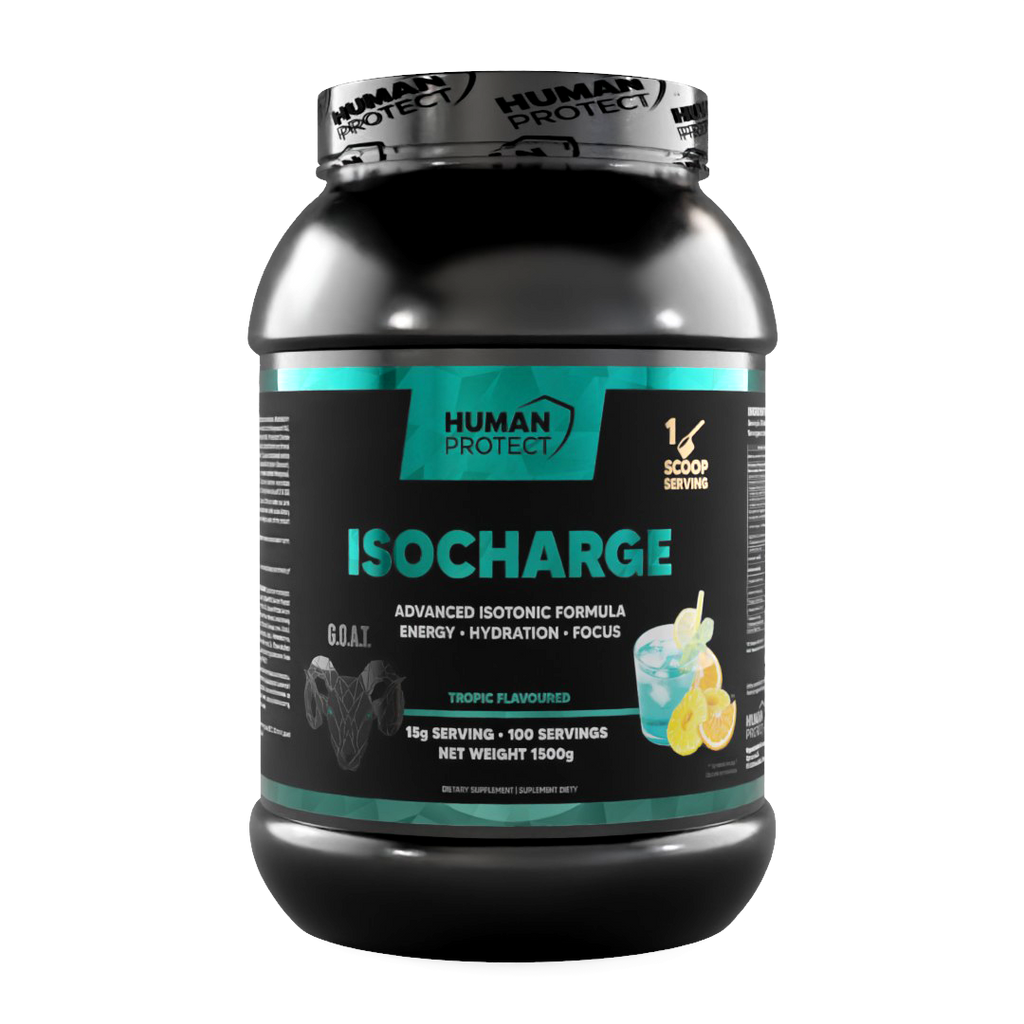 ISOCHARGE 1500g Tropic im Spenderglas, Frontetikett