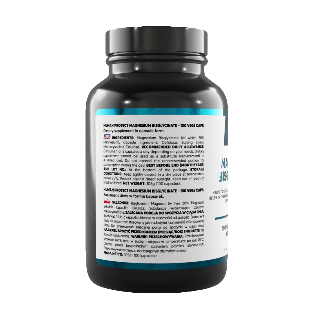 Kapsel-Supplementflasche mit Rückseitenetikett und Inhaltsangaben