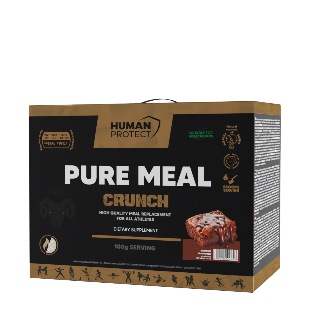 Human Protect Pure Meal Brownie 3000g, Kartonpackung mit Crunch-Label