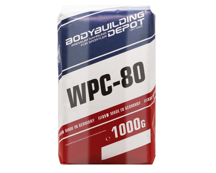 Weiß-roter Beutel mit Aufdruck WPC-80, 1000 g