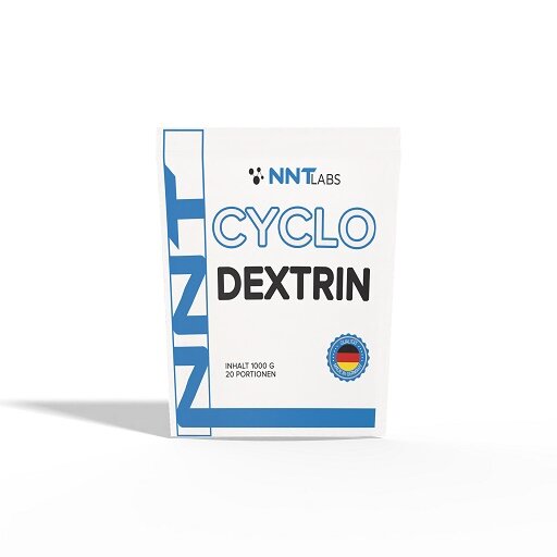 Cyclo Dextrin Beutel 1000 g, Frontansicht mit Nährwert- und Markenlogo