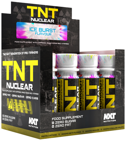 TNT Nuclear Ice Burst 12-pack pre-workout shots, 12x60 ml in box