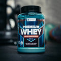 Premium Whey Milk Chocolate 900 g tub, front label